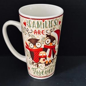 FAMILIES ARE FOREVER, Christmas Fall Owl Family Mug/Cup Tall Beautiful